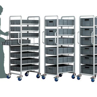 Carrello RS PRO in Acciaio, 6 ripiani 600 x 400 x 200mm, portata max 250kg (Carichi medi)