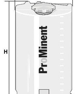 Serbatoio chimico in PE ProMinent, capacità 60 l, dimensioni Ø 410 x 590mm, azionamento Manuale/elettrico