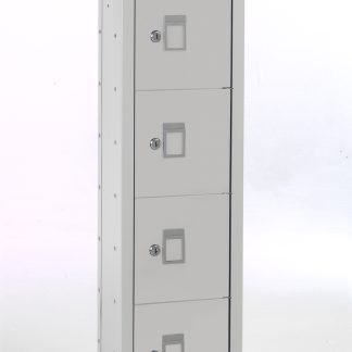 Armadietto Grigio chiaro RS PRO 4 porta, 915 mm x 250mm x 180mm