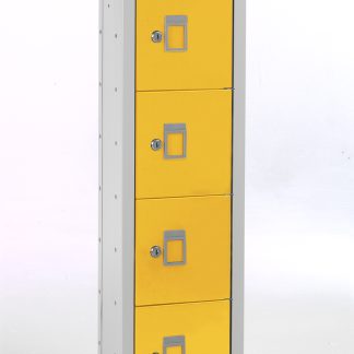 Armadietto Colore giallo RS PRO 4 porta, 915 mm x 250mm x 180mm