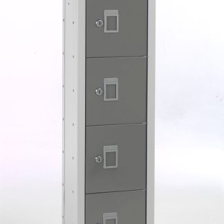 Armadietto Grigio scuro RS PRO 4 porta, 915 mm x 250mm x 180mm