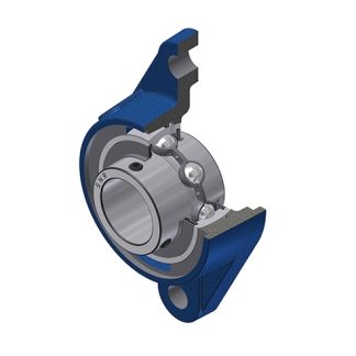 Cuscinetto flangiato SNR, 2 fori di montaggio, Ø int 40mm, in Fusione grigia