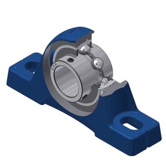 Cuscinetto flangiato SNR, 2 fori di montaggio, Ø int 25mm, in Fusione grigia