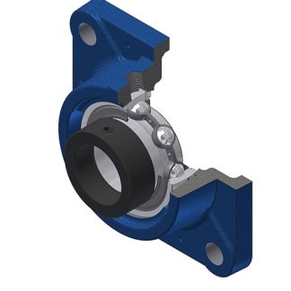Cuscinetto flangiato SNR, 4 fori di montaggio, Ø int 20mm, in Fusione grigia