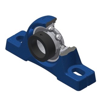 Cuscinetto flangiato SNR, 2 fori di montaggio, Ø int 25mm, in Fusione grigia