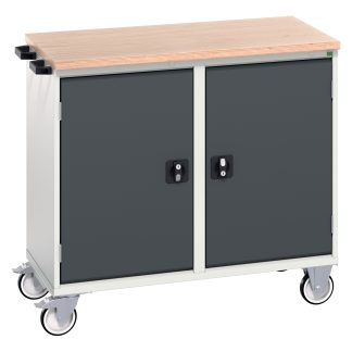 Carrello porta attrezzi da pavimento a 2 ante Bott in Lamiera di acciaio, 1050 x 600 x 980mm, 2 ripiani