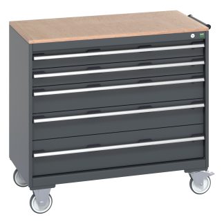 Armadietto da pavimento Bott in Lamiera di acciaio, 1050 x 650 x 990mm, 5 cassetti