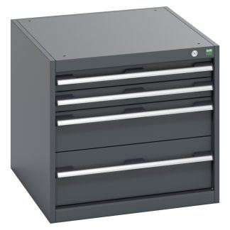 Armadietto da pavimento Bott in Lamiera di acciaio, 650 x 750 x 600mm, 4 cassetti