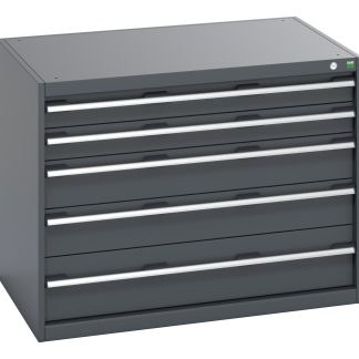 Armadietto da pavimento Bott in Lamiera di acciaio, 1050 x 750 x 800mm, 5 cassetti