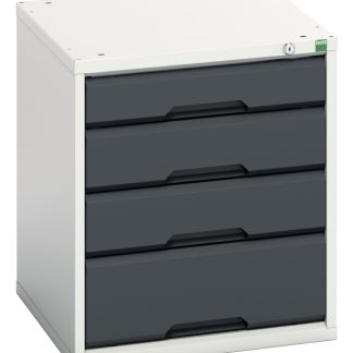 Armadietto da pavimento Bott in Lamiera di acciaio, 525 x 550 x 600mm, 4 cassetti