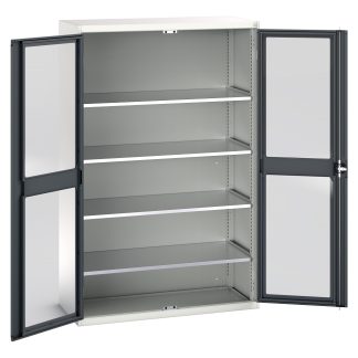 Armadietto da pavimento a 2 ante Bott in Lamiera di acciaio, 1300 x 550 x 2000mm, 4 ripiani
