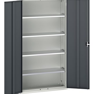 Armadietto da pavimento a 2 ante Bott in Lamiera di acciaio, 1050 x 350 x 2000mm, 4 ripiani