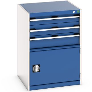 Armadietto da pavimento a 1 anta Bott in Lamiera di acciaio, 650 x 650 x 900mm, 3 cassetti