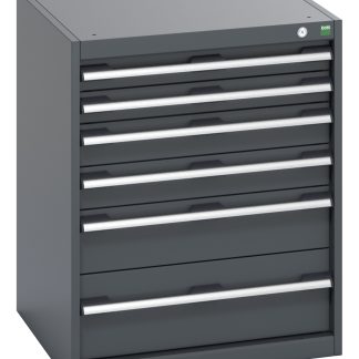 Armadietto da pavimento Bott in Lamiera di acciaio, 650 x 650 x 800mm, 6 cassetti