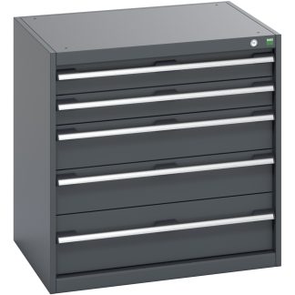 Armadietto da pavimento Bott in Lamiera di acciaio, 800 x 650 x 800mm, 5 cassetti