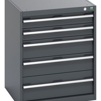 Armadietto da pavimento Bott in Lamiera di acciaio, 650 x 650 x 800mm, 5 cassetti