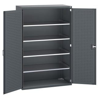 Armadietto da pavimento a 2 ante Bott in Lamiera di acciaio, 1300 x 650 x 2000mm, 4 ripiani