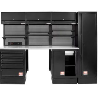 Armadietto porta-attrezzi da pavimento a 3 ante Facom in Metallo, 2710mm, 4 ripiani, 7 cassetti