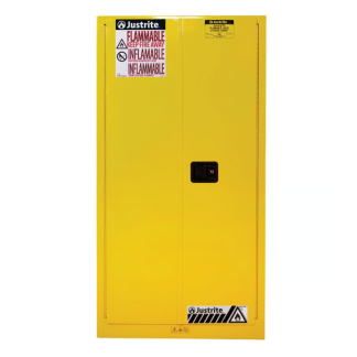 Armadietto a 2 ante Justrite in Acciaio, 1651mm x 864mm x 864mm, col. Colore giallo, Bloccabile