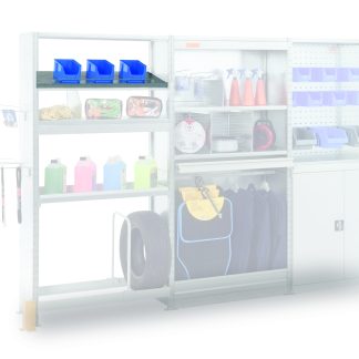 Sistema a scaffali RAL 7040 Manorga 4 ripiani, capacità di carico 3000kg