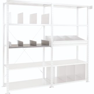 Sistema a scaffali RAL 7040 Manorga 4 ripiani, 150mm, capacità di carico 3000kg