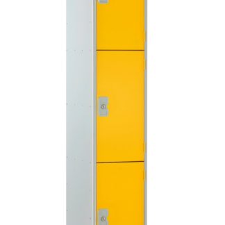 Armadietto Acciaio Colore giallo RS PRO 3 porta No, 1800 mm x 380 mm x 450mm