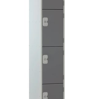 Armadietto Acciaio Grigio scuro RS PRO 4 porta No, 1800 mm x 380 mm x 450mm