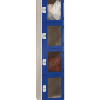 Armadietto Acciaio Colore blu RS PRO 4 porta No, 1800 mm x 380 mm x 450mm