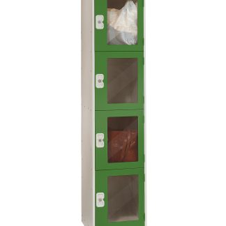 Armadietto Acciaio Colore verde RS PRO 4 porta No, 1800 mm x 380 mm x 450mm