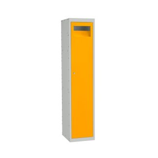 Armadietto di stoccaggio Acciaio Grigio chiaro, Giallo RS PRO 1 porta No, 1778 mm x 381 mm x 457mm