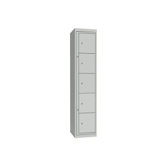 Armadietto di stoccaggio Acciaio Grigio chiaro RS PRO 5 porta No, 1778 mm x 381 mm x 457mm