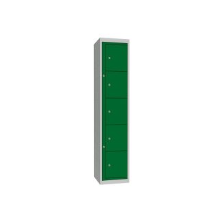 Armadietto di stoccaggio Acciaio Verde, Grigio chiaro RS PRO 5 porta No, 1778 mm x 381 mm x 457mm