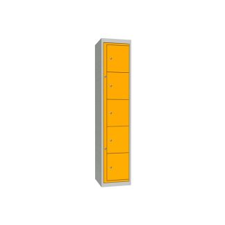 Armadietto di stoccaggio Acciaio Grigio chiaro, Giallo RS PRO 5 porta No, 1778 mm x 381 mm x 457mm