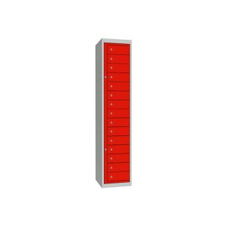Armadietto di stoccaggio Acciaio Grigio chiaro, Rosso RS PRO 15 porta No, 1778 mm x 381 mm x 457mm