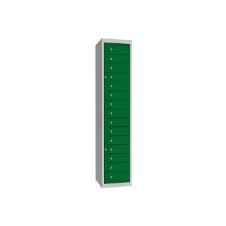 Armadietto di stoccaggio Acciaio Verde, Grigio chiaro RS PRO 15 porta No, 1778 mm x 381 mm x 457mm