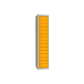 Armadietto di stoccaggio Acciaio Grigio chiaro, Giallo RS PRO 15 porta No, 1778 mm x 381 mm x 457mm