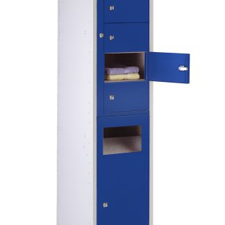 Armadietto di stoccaggio Acciaio Blu, Grigio chiaro RS PRO 10 porta No, 1778 mm x 381 mm x 457mm