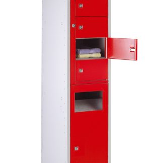 Armadietto di stoccaggio Acciaio Grigio chiaro, Rosso RS PRO 10 porta No, 1778 mm x 381 mm x 457mm