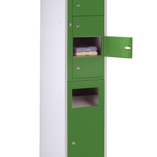 Armadietto di stoccaggio Acciaio Verde, Grigio chiaro RS PRO 10 porta No, 1778 mm x 381 mm x 457mm