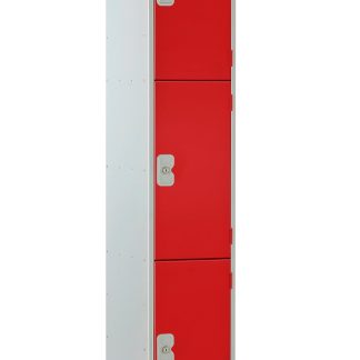 Armadietto Acciaio Grigio chiaro, Rosso RS PRO 3 porta No, 1800 mm x 300 mm x 300mm