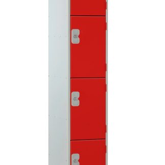 Armadietto Acciaio Grigio chiaro, Rosso RS PRO 4 porta No, 1800 mm x 300 mm x 300mm