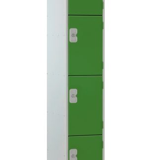 Armadietto Acciaio Verde, Grigio chiaro RS PRO 4 porta No, 1800 mm x 300 mm x 300mm
