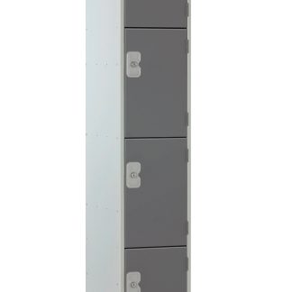 Armadietto Acciaio Grigio scuro, grigio chiaro RS PRO 4 porta No, 1800 mm x 300 mm x 300mm