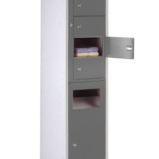 Armadietto di stoccaggio Acciaio Grigio scuro, grigio chiaro RS PRO 10 porta No, 1778 mm x 381 mm x 457mm
