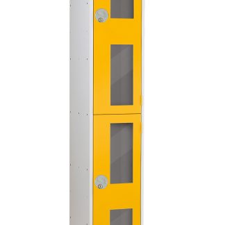 Armadietto Acciaio Grigio chiaro, Giallo RS PRO 2 porta No, 1800 mm x 300 mm x 300mm