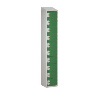 Armadietto Acciaio Colore verde RS PRO 10 porta No, 1800 mm x 380 mm x 450mm
