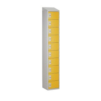 Armadietto Acciaio Colore giallo RS PRO 10 porta No, 1800 mm x 380 mm x 450mm
