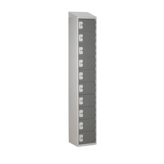 Armadietto Acciaio Grigio scuro RS PRO 10 porta No, 1800 mm x 380 mm x 450mm