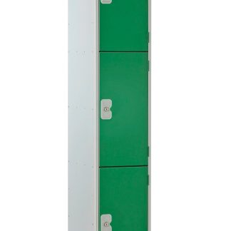 Armadietto Acciaio Verde, Grigio chiaro RS PRO 3 porta No, 1800 mm x 300 mm x 380mm