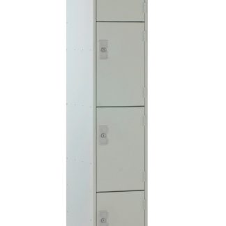 Armadietto Acciaio Grigio chiaro RS PRO 4 porta No, 1800 mm x 300 mm x 380mm